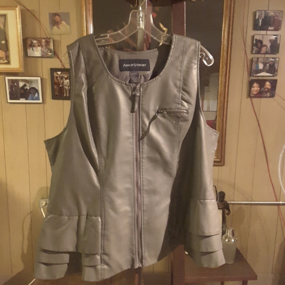 Leather like vest